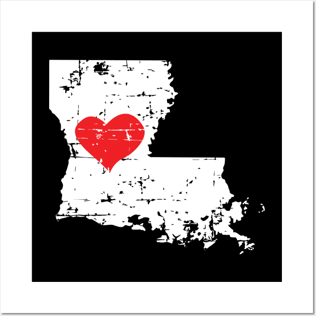 <3 Louisiana Gift or Souvenir T Shirt for Men Women and Kids Wall Art by HopeandHobby